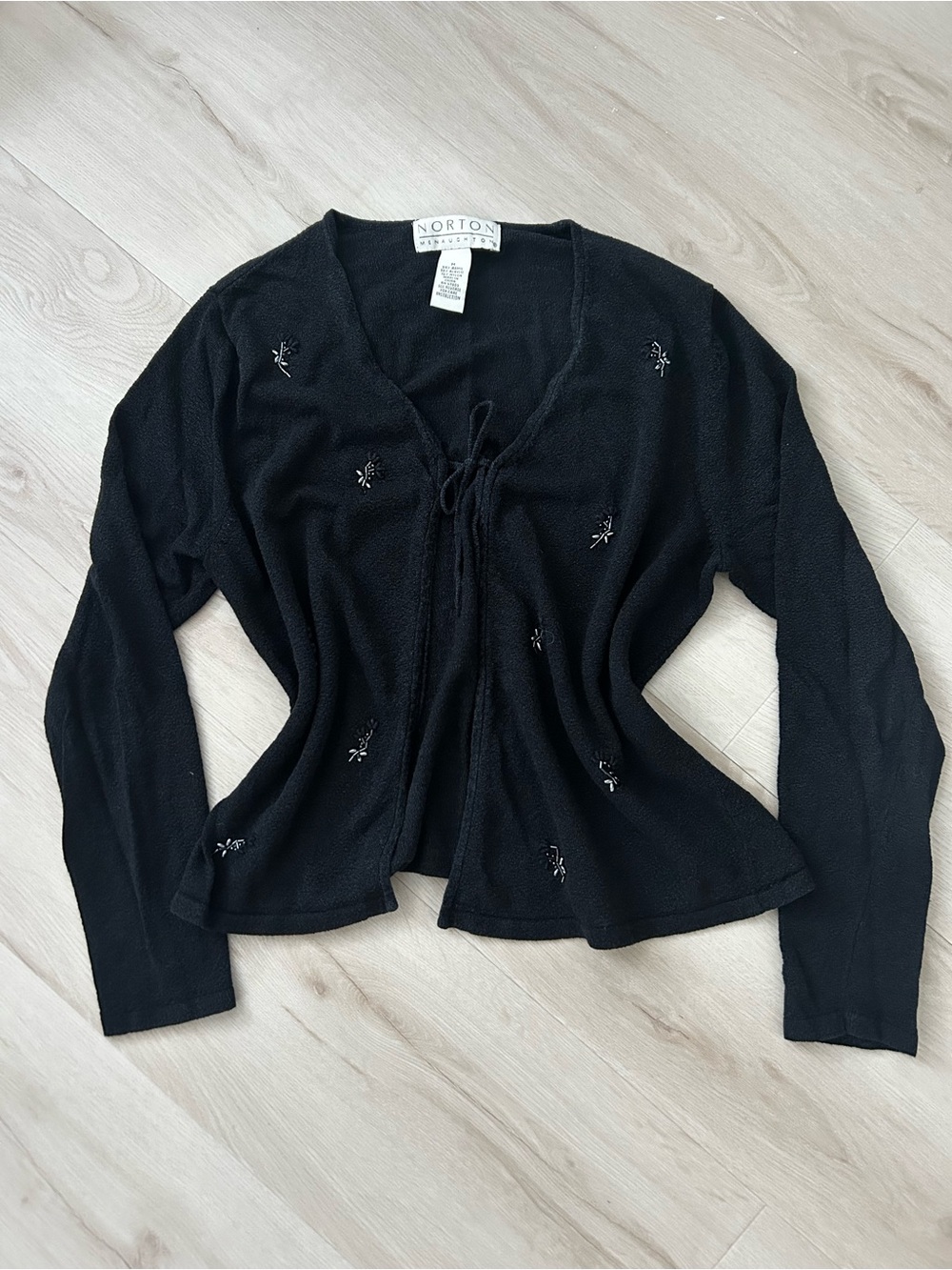 Tie-Front Floral Embellished Women's Top